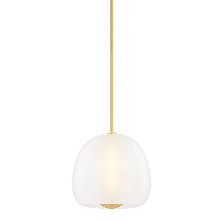 Hudson Valley Scranton 1 Light 15" Pendant, Aged Brass/Clear Etched - 3015-AGB