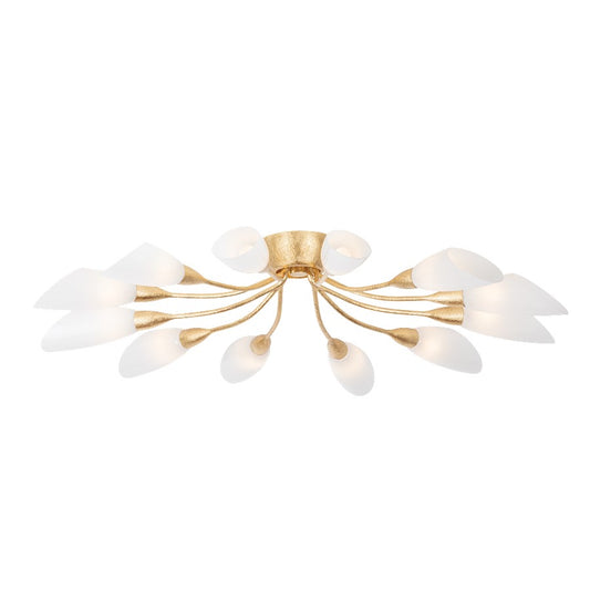 Hudson Valley Enfield 12 Light Semi Flush, Vintage Gold Leaf/Cloud - 3042-VGL