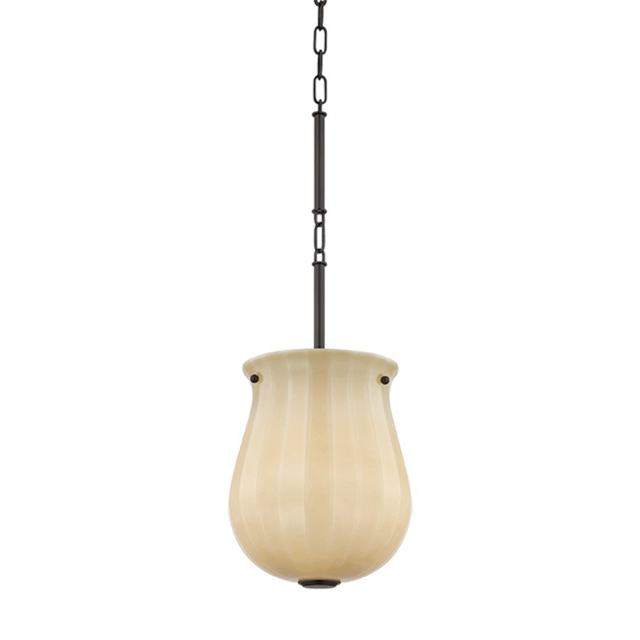 Hudson Valley Nevins 1Lt 18" Pendant, Distressed Bronze/Etched w/Optic - 3109-DB
