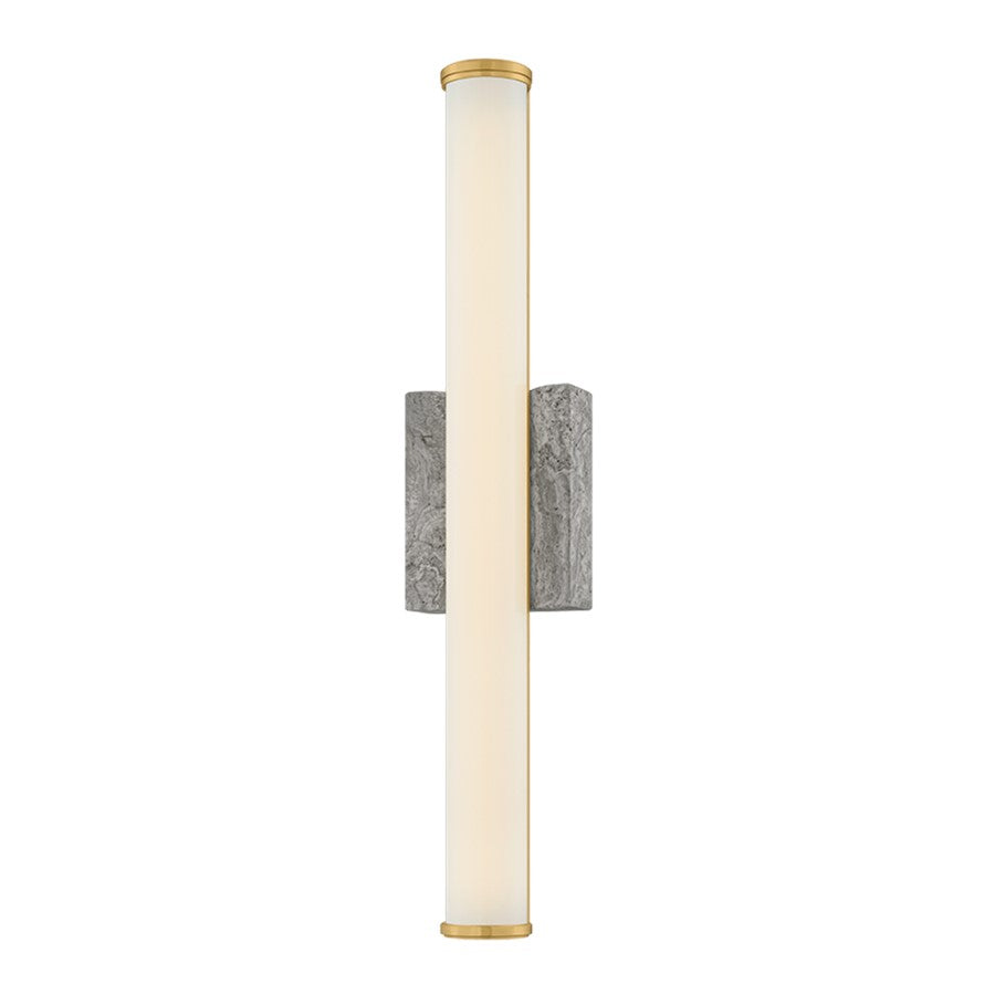 Hudson Valley Stony Point 1 Light Wall Sconce, Aged Brass/Opal Glossy - 3431-AGB