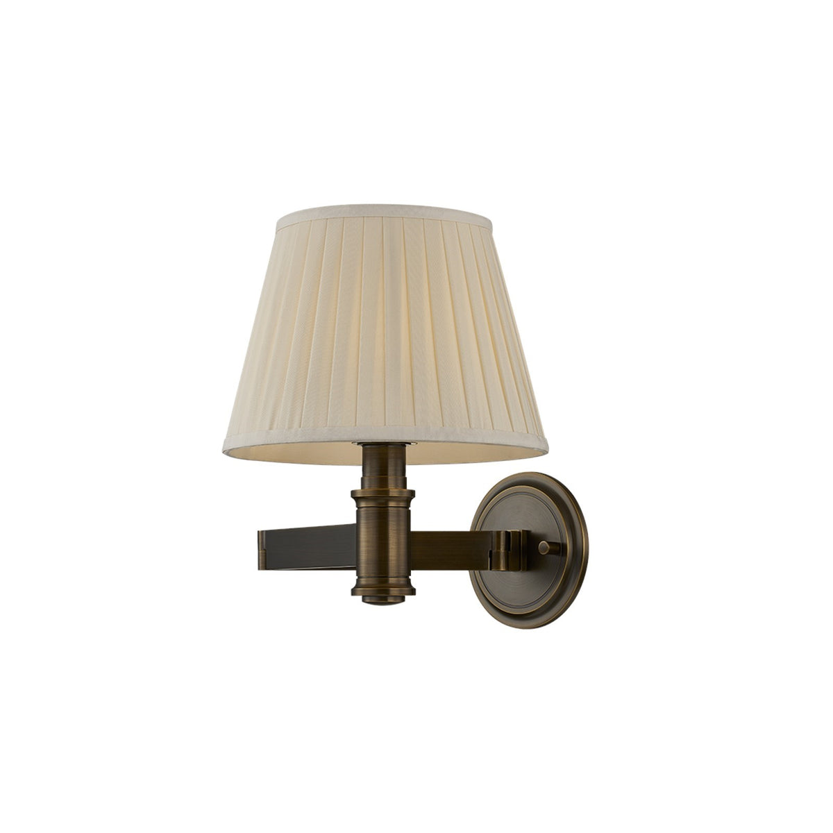 Hudson Valley Woodland Park 1-Light Wall Sconce | Traditional Old World Brass and Cream Silk | Bedroom & Hallway | 8.75 x 11.25 in | Model 3508-OWB