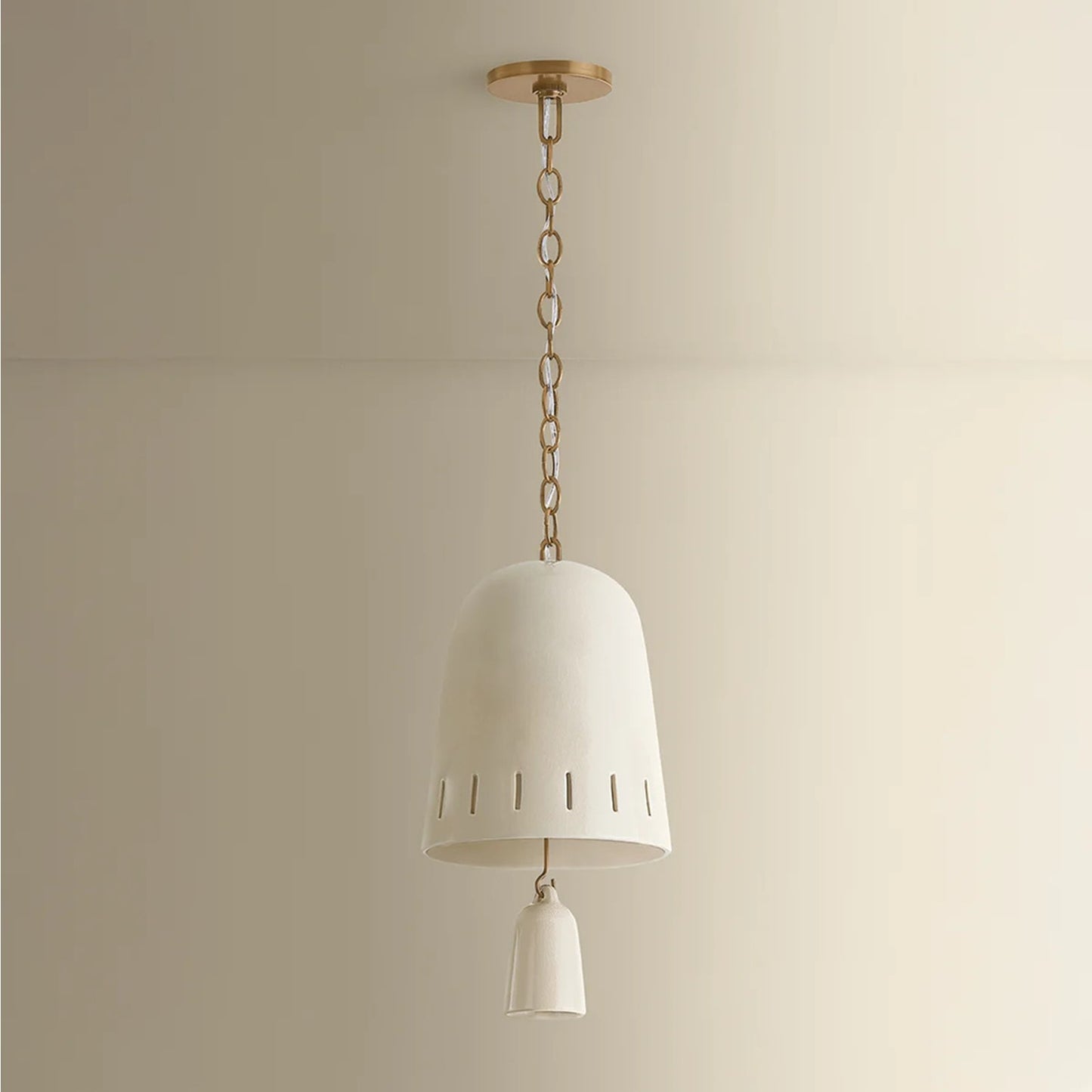 Hudson Valley Omi 1 Light 17" Pendant, Patina Brass/Ivory Crackle