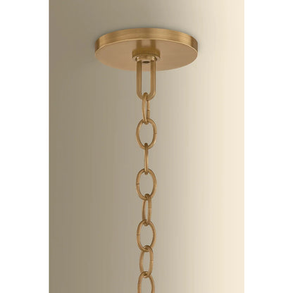 Hudson Valley Omi 1 Light 17" Pendant, Patina Brass/Ivory Crackle