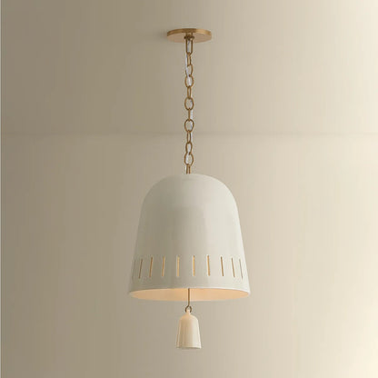 Hudson Valley Omi 1 Light Pendant, Patina Brass/Ivory Crackle