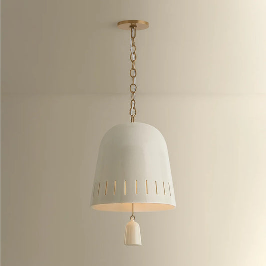 Hudson Valley Omi 1 Light Pendant, Patina Brass/Ivory Crackle