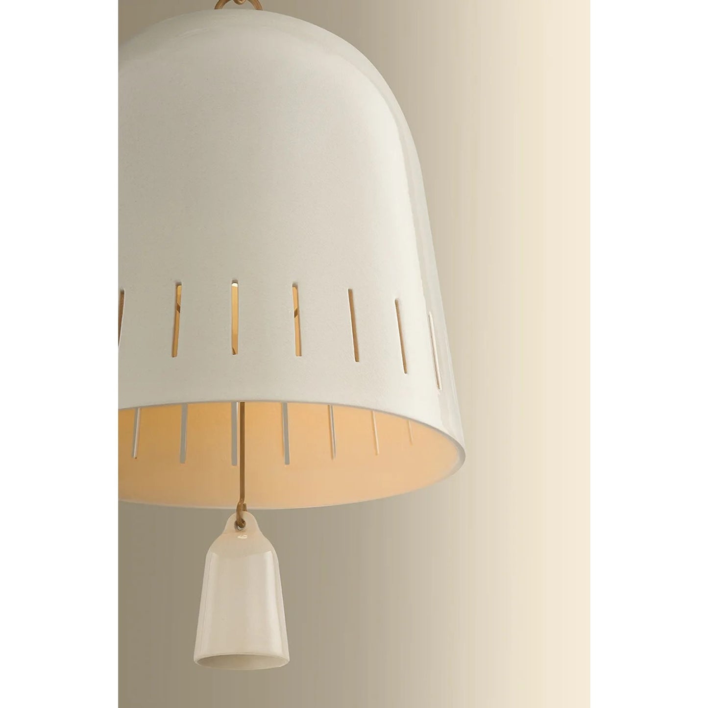Hudson Valley Omi 1 Light Pendant, Patina Brass/Ivory Crackle
