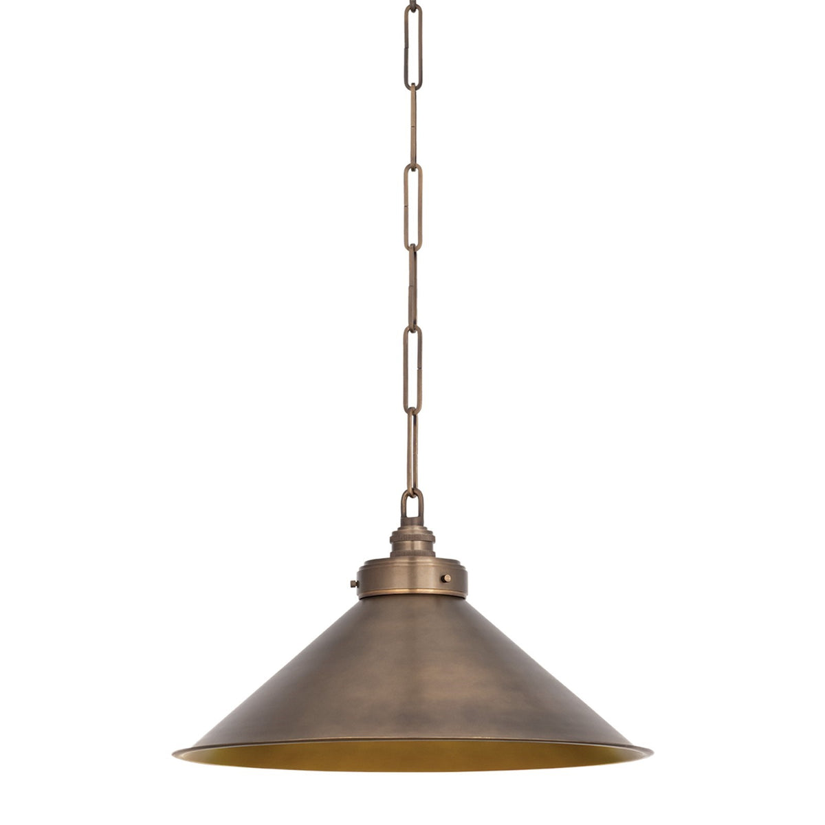 Hudson Valley Euclid 20in 1-Light Pendant | Mid-Century Vintage Brass and Brass Metal | Kitchen Island & Dining Room | Model 3619-VB