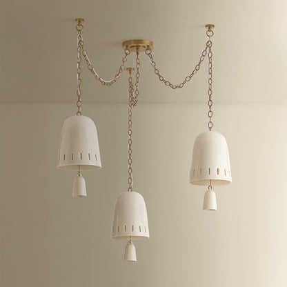 Hudson Valley Omi 3 Light Chandelier, Patina Brass/Ivory Crackle