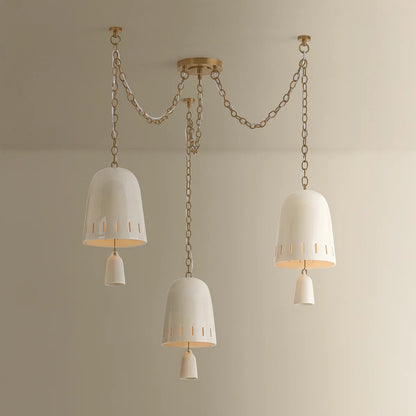 Hudson Valley Omi 3 Light Chandelier, Patina Brass/Ivory Crackle