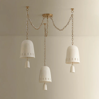 Hudson Valley Omi 3 Light Chandelier, Patina Brass/Ivory Crackle