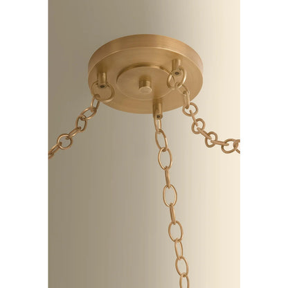 Hudson Valley Omi 3 Light Chandelier, Patina Brass/Ivory Crackle