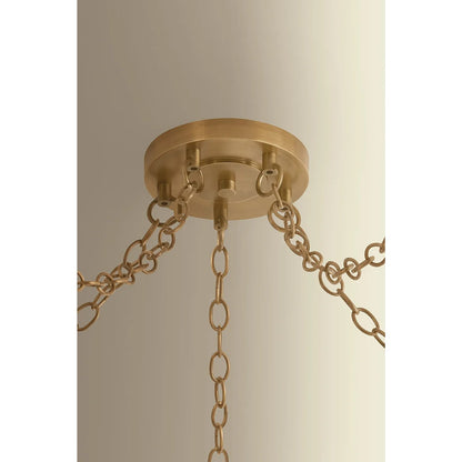 Hudson Valley Omi 5 Light Chandelier, Patina Brass/Ivory Crackle