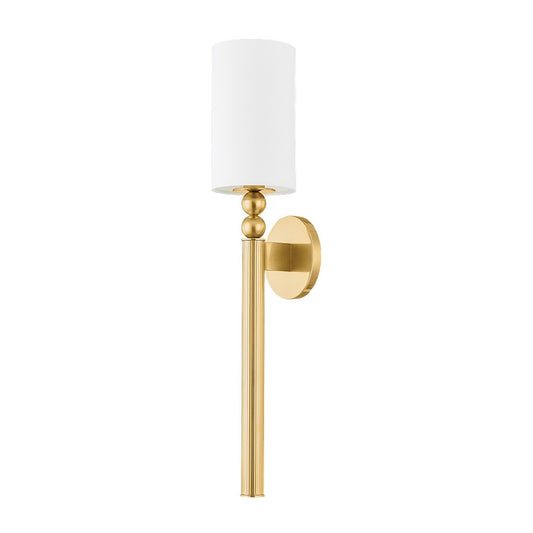 Hudson Valley Lakeport 1 Light Wall Sconce, Aged Brass/White - 3824-AGB
