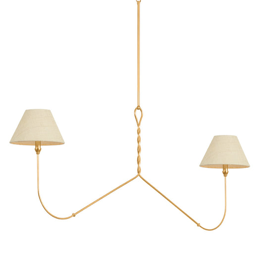Hudson Valley Dekalb 2 Light Linear, Vintage Gold Leaf/Saguran - 4560-VGL