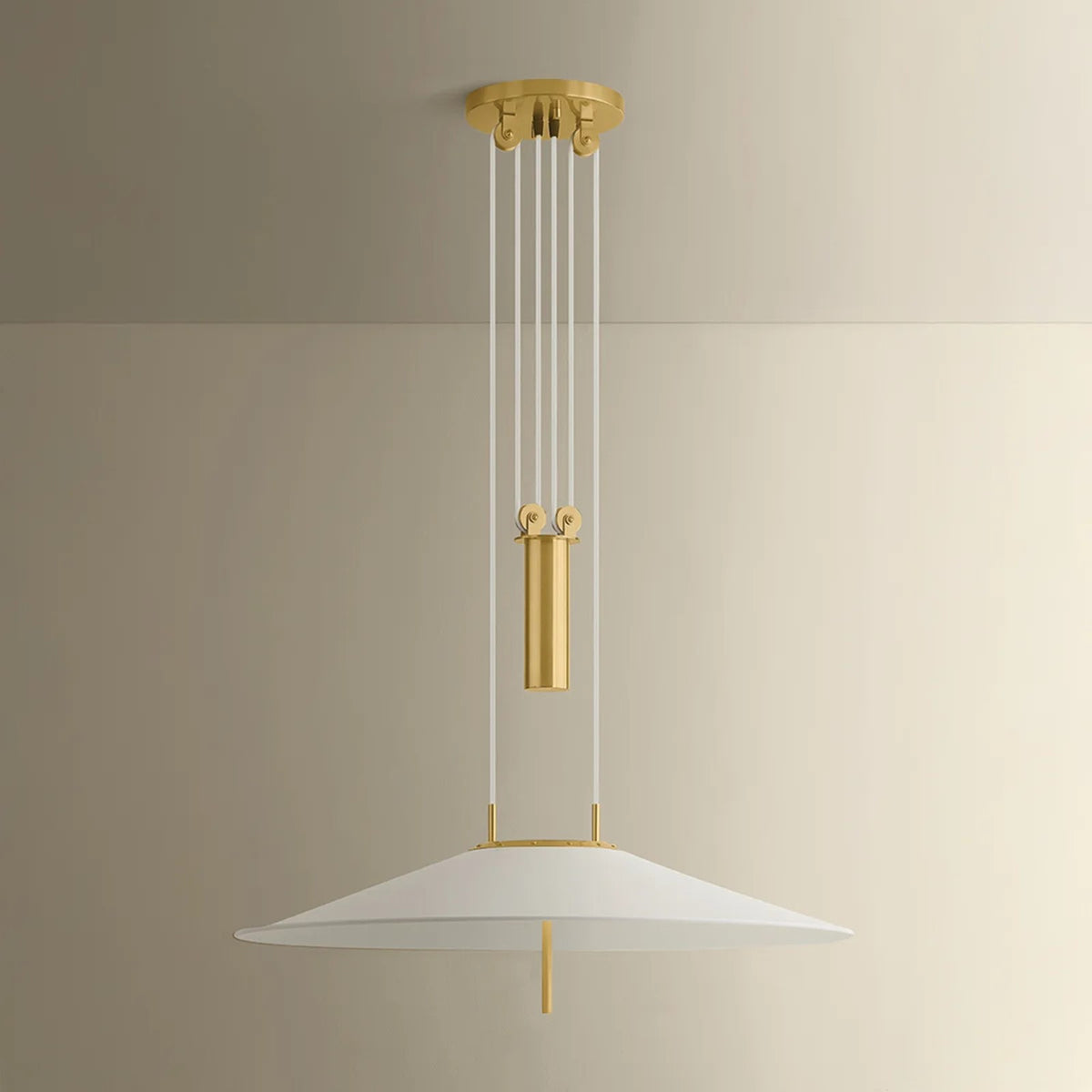 Hudson Valley Lighting Emmons 1 Light Pendant, Aged Brass/White