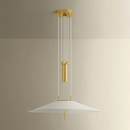 Hudson Valley Lighting Emmons 1 Light Pendant, Aged Brass/White