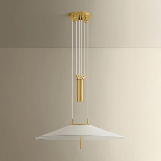 Hudson Valley Lighting Emmons 1 Light Pendant, Aged Brass/White