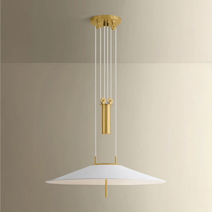 Hudson Valley Lighting Emmons 1 Light Pendant, Aged Brass/White