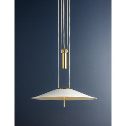 Hudson Valley Lighting Emmons 1 Light Pendant, Aged Brass/White