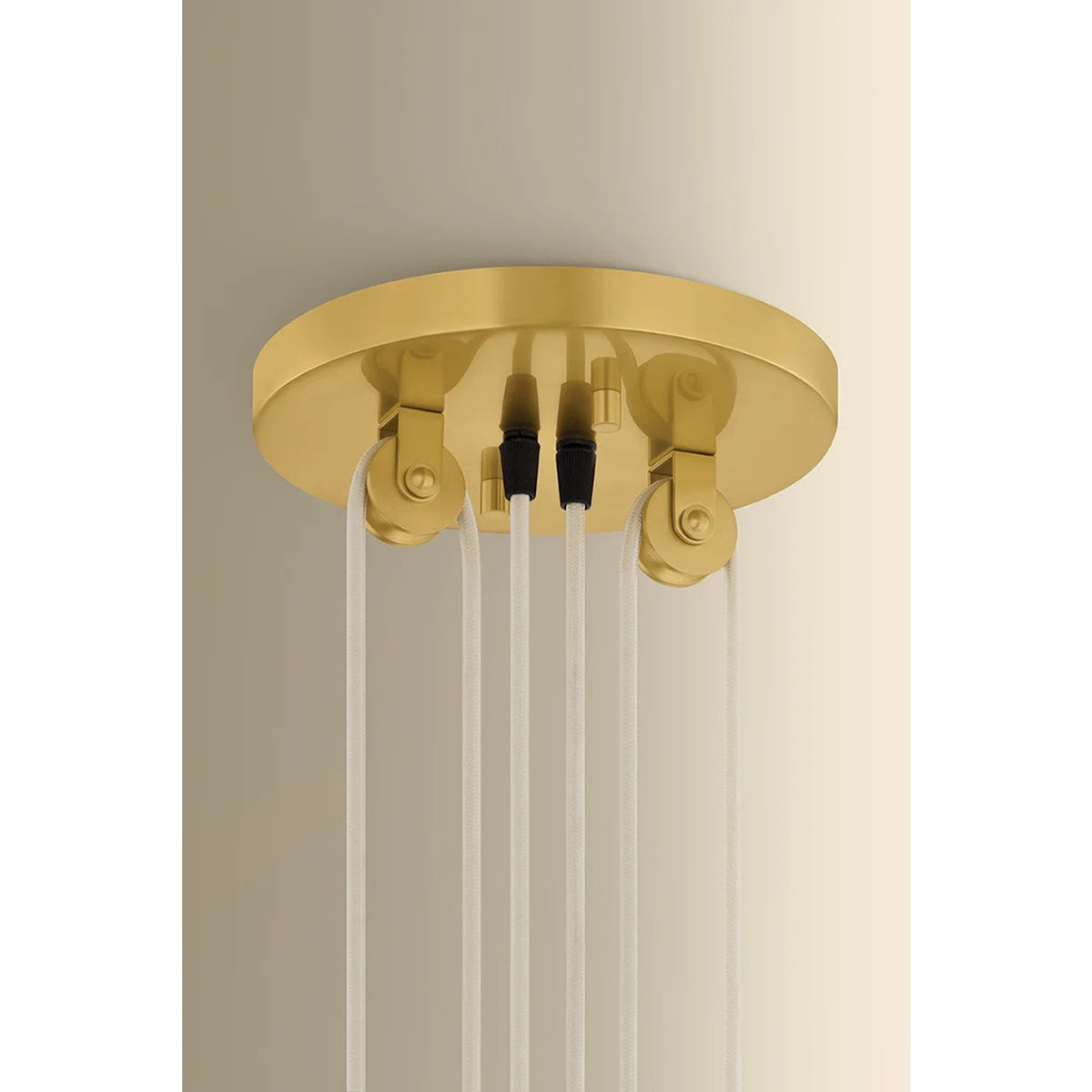 Hudson Valley Lighting Emmons 1 Light Pendant, Aged Brass/White