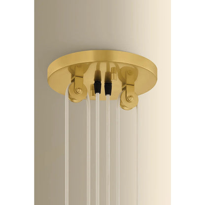 Hudson Valley Lighting Emmons 1 Light Pendant, Aged Brass/White