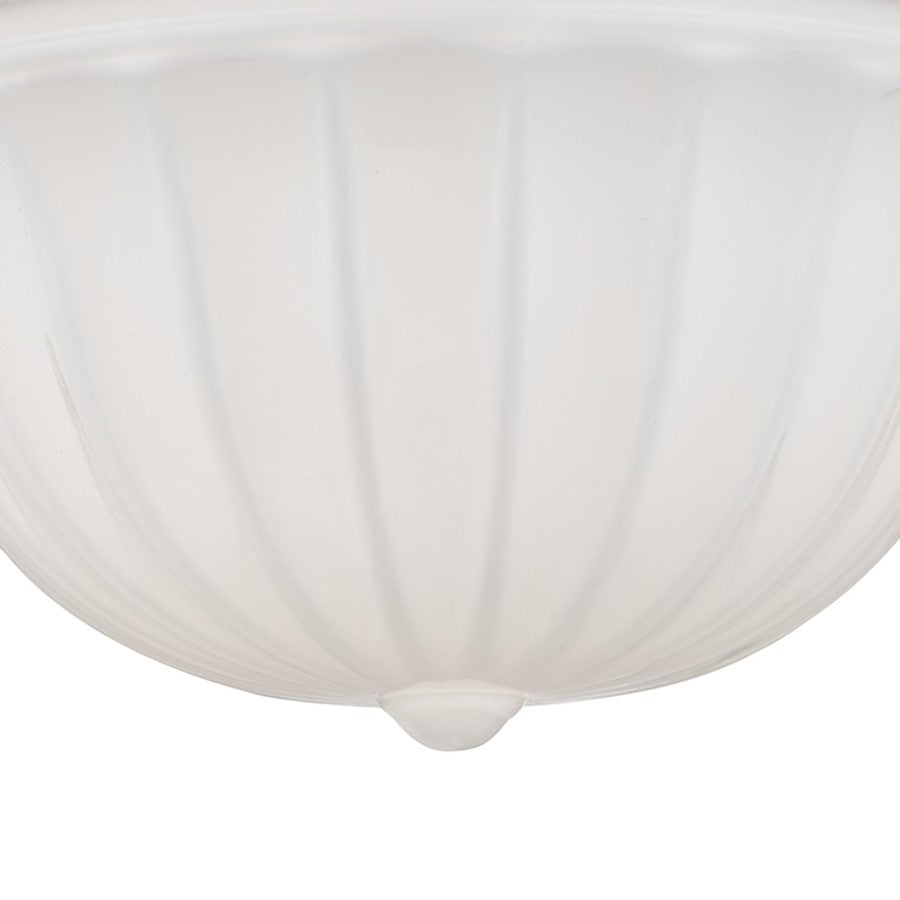 Hudson Valley Dutchess 1 Light Flush Mount, Polished Nickel/White