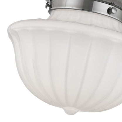 Hudson Valley Dutchess 1 Light Flush Mount, Polished Nickel/White