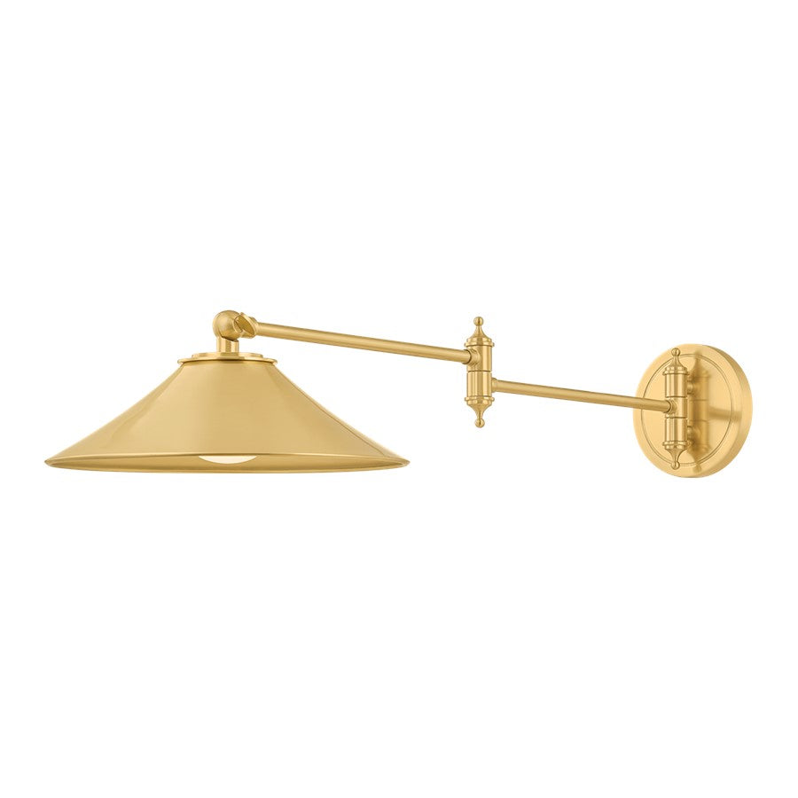 Hudson Valley Lithgow 1Lt Wall Sconce, Aged Brass - 5621-AGB