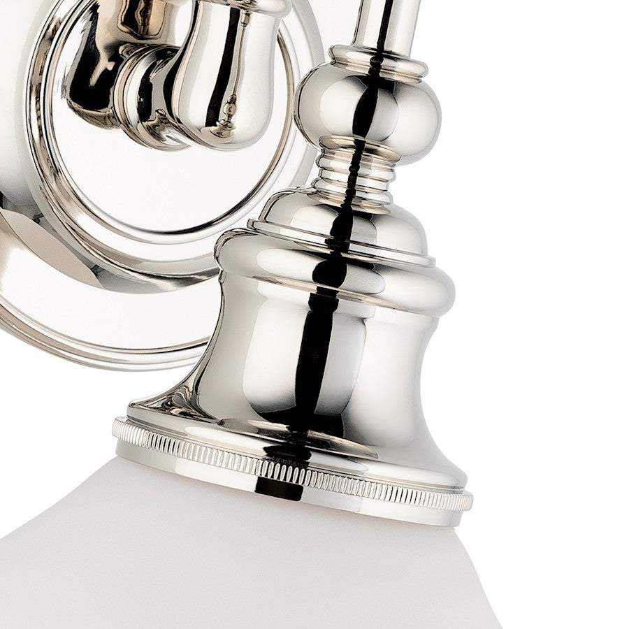 Bathroom Wall Sconce, Polished Nickel