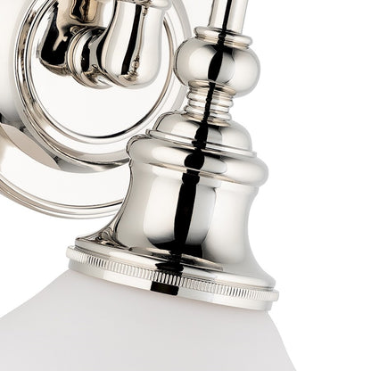 Bathroom Wall Sconce, Polished Nickel