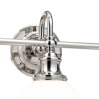 Bathroom Wall Sconce, Polished Nickel