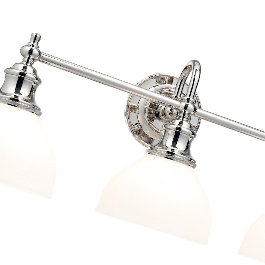 Bathroom Wall Sconce, Polished Nickel