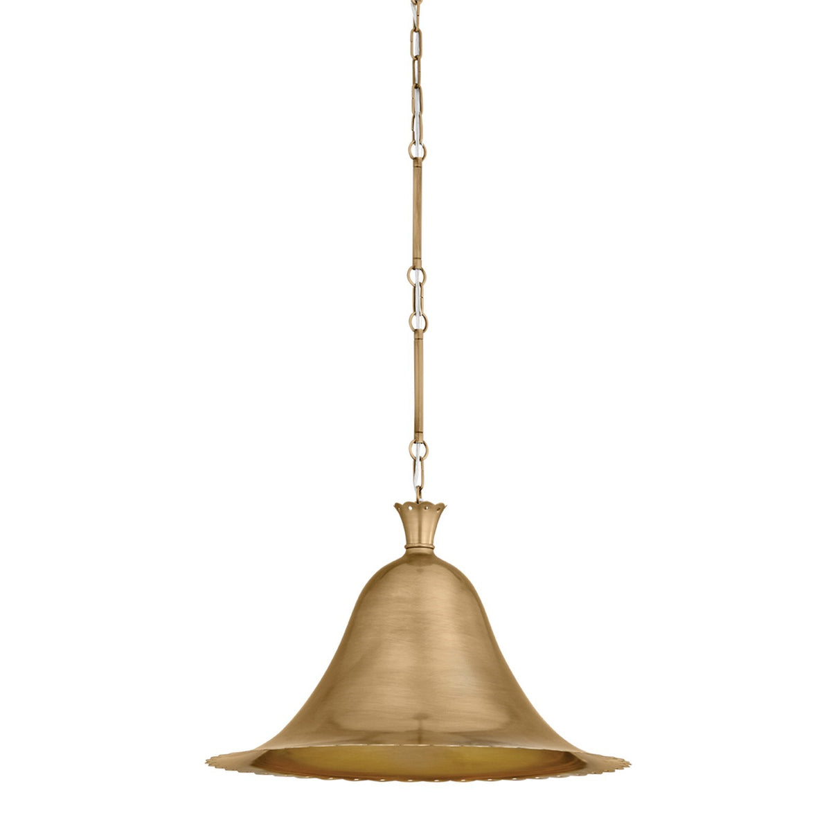 Hudson Valley Asbury 18in 1-Light Pendant | Traditional Patina Brass Bell Shade | Kitchen Island & Dining Room | 18 x 12.5 in | Model 5918-PBR