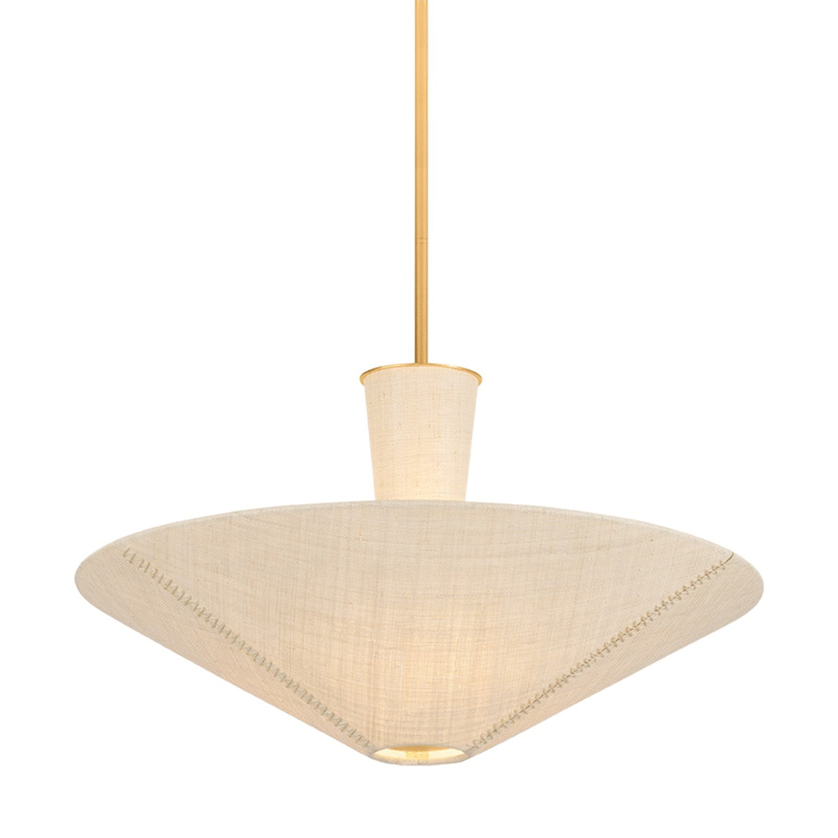 Hudson Valley Salisbury Mills 30.5in 3-Light Pendant | Coastal Gold Leaf and Saguran Natural Woven | Dining Room & Kitchen Island | Model 6033-GL