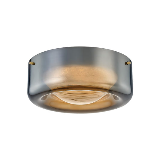 Hudson Valley Eldred 1Lt Flush Mount, Aged Brass/Plated Smoke - 6071-AGB