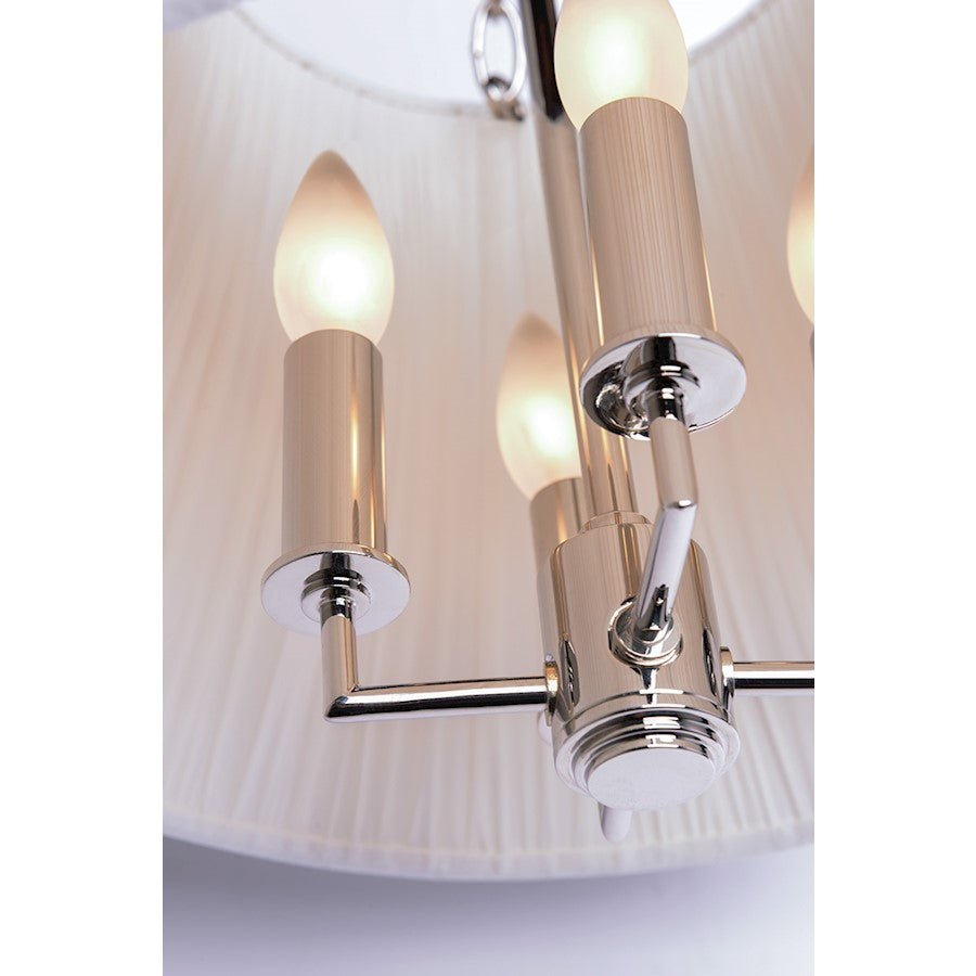 4 Light Pendant, Polished Nickel