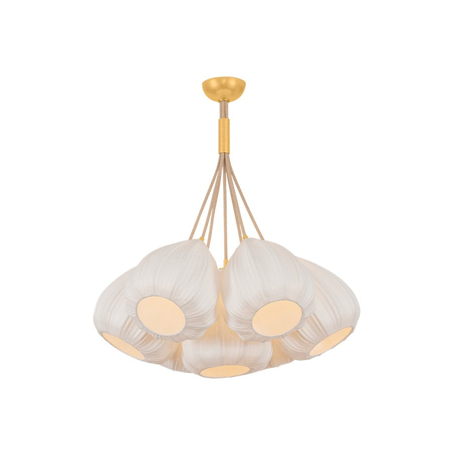 Hudson Valley Livonia 7Lt 28" Chandelier, Gold Leaf/Handmade Paper - 6528-VGL