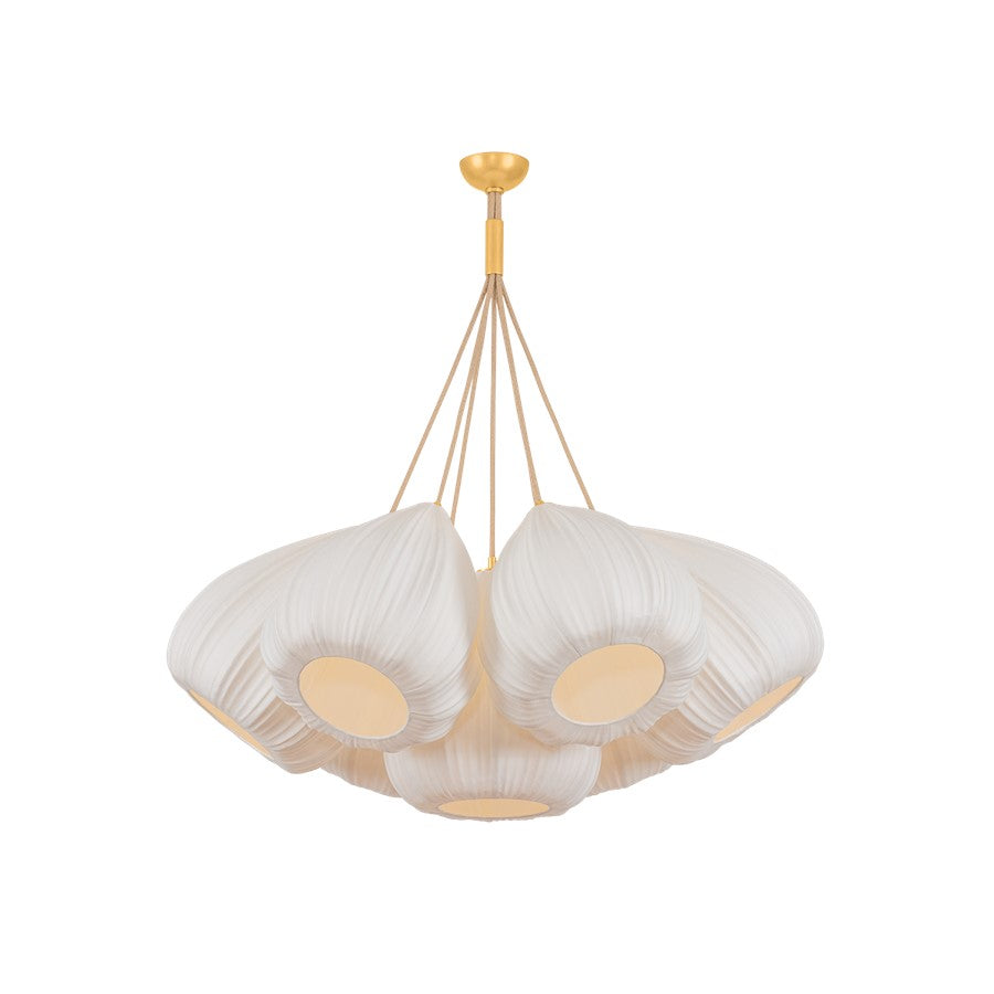 Hudson Valley Livonia 7Lt 40" Chandelier, Gold Leaf/Handmade Paper - 6540-VGL