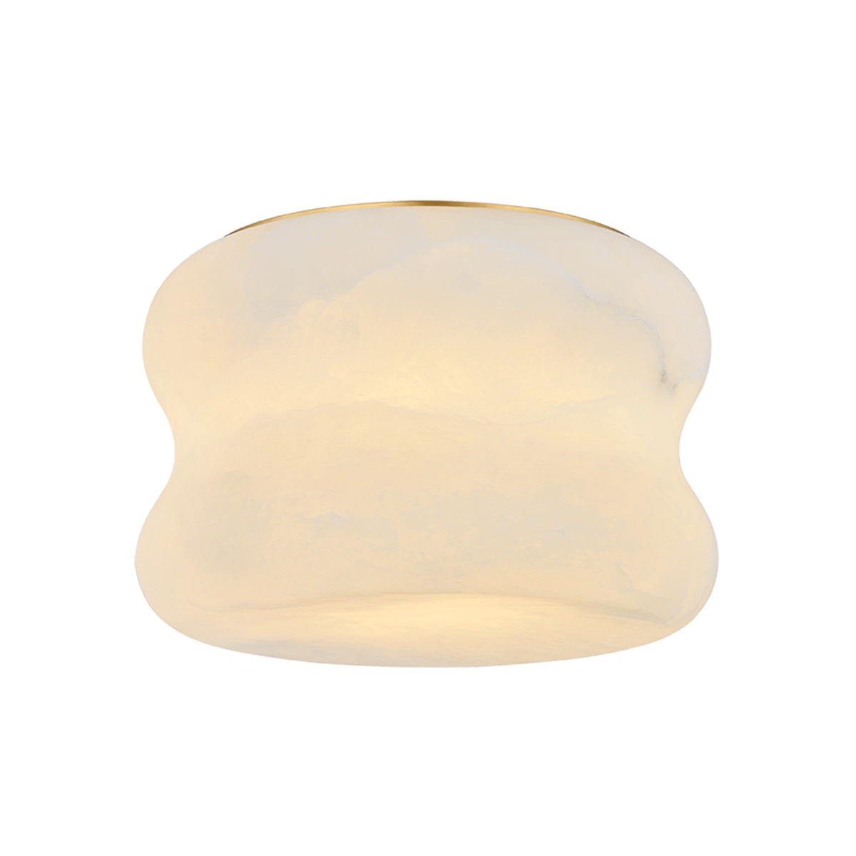 Hudson Valley Whitney 6in 1-Light Flush Mount | Modern Aged Brass and Alabaster Natural Stone | Bedroom & Hallway Accent Light | Model 6871-AGB