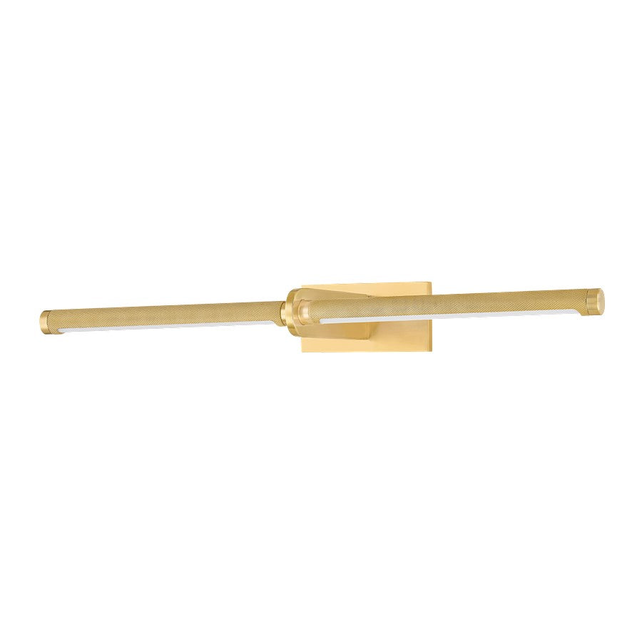 Hudson Valley Deptford 2 Light 24" Picture Light, Aged Brass/White - 7224-AGB