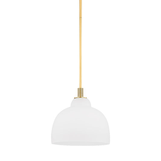 Hudson Valley Oberon 1 Light 14" Pendant, Aged Brass/Etched Matte - 7515-AGB
