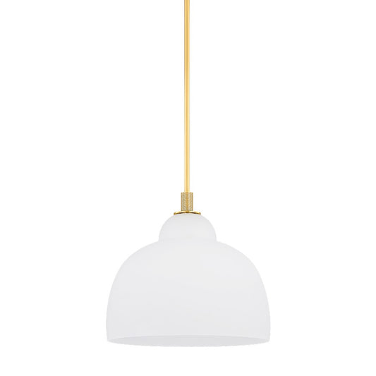 Hudson Valley Oberon 1 Light 18" Pendant, Aged Brass/Etched Matte - 7518-AGB