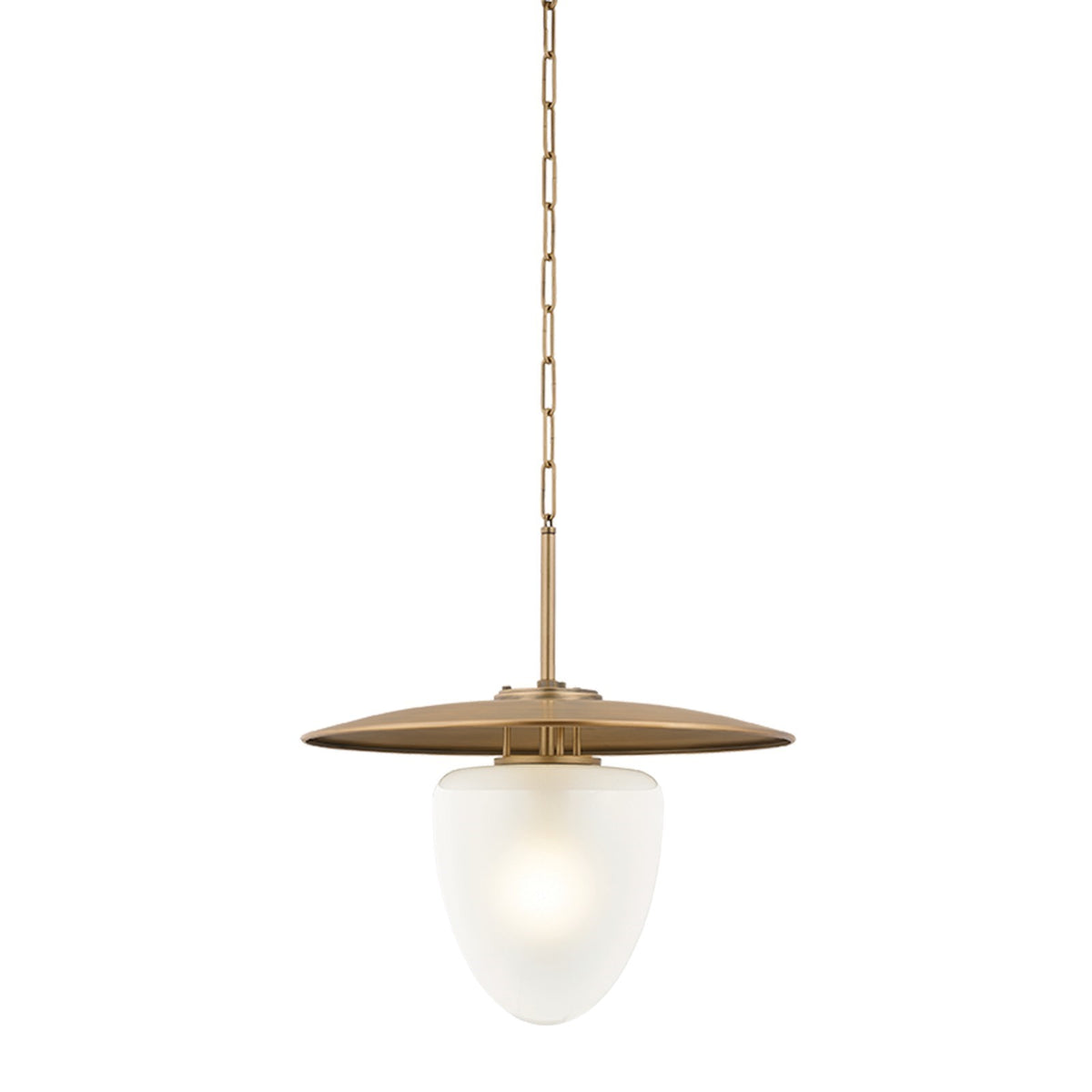 Hudson Valley Maplecrest 20in 1-Light Pendant | Modern Patina Brass and Clear Etched Glass | Kitchen Island & Dining Room | Model 7521-PBR