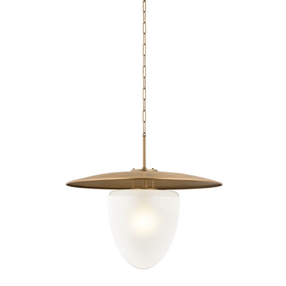Hudson Valley Maplecrest 30in 1-Light Pendant | Modern Patina Brass and Clear Etched Glass | Kitchen Island & Dining Room | Model 7530-PBR