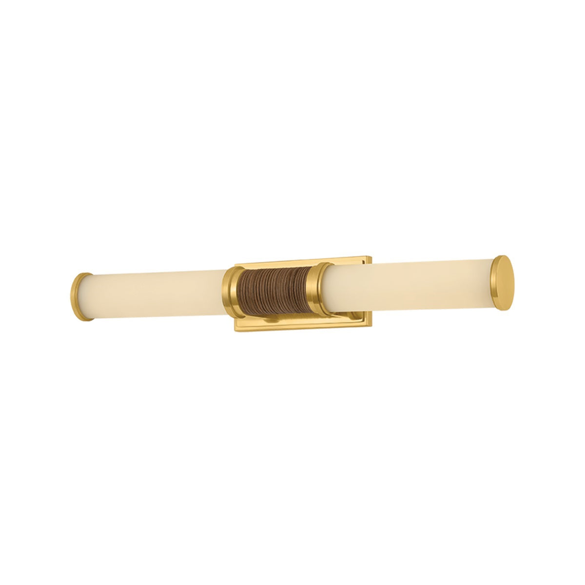 Hudson Valley Edwards Park 18in 2-Light Wall Sconce | Coastal Aged Brass and Opal Matte Glass | Bathroom Vanity | 2.75 x 18 in | Model 8318-AGB