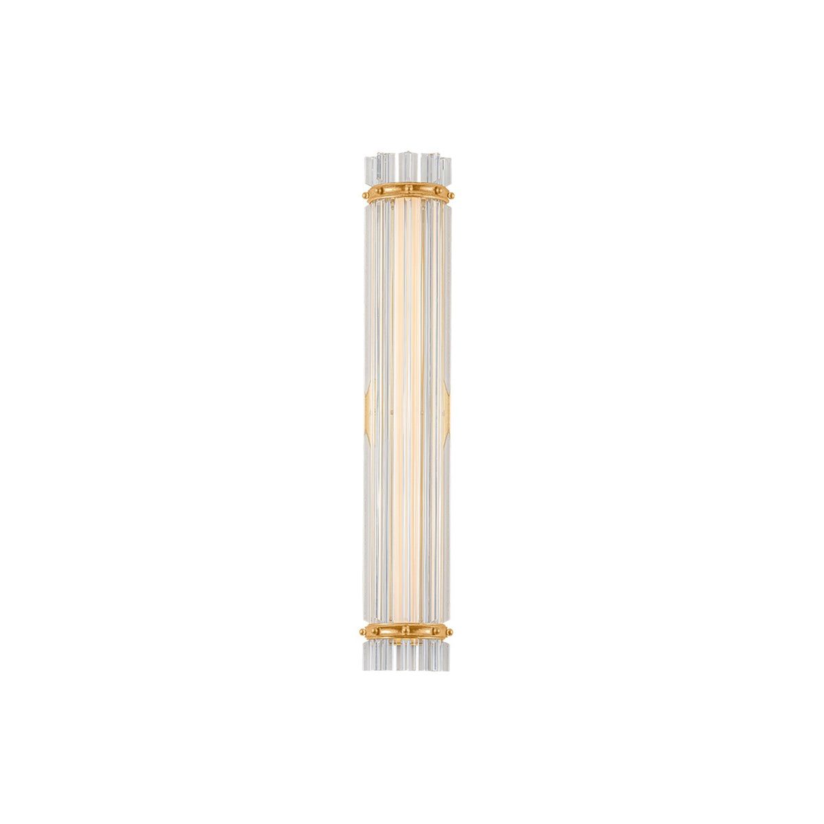 Hudson Valley Morey Park 26in 1-Light Wall Sconce | Vintage Gold Leaf and Crystal | Bathroom Vanity & Hallway | 5 x 26 in | Model 8426-VGL