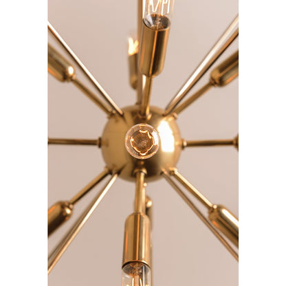 13 Light Chandelier, Aged Brass