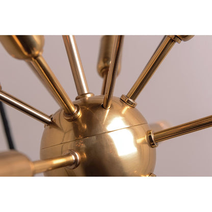 13 Light Chandelier, Aged Brass