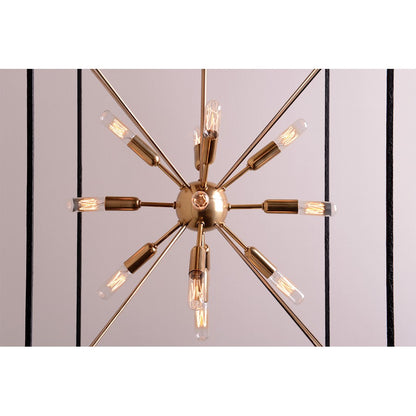 13 Light Chandelier, Aged Brass