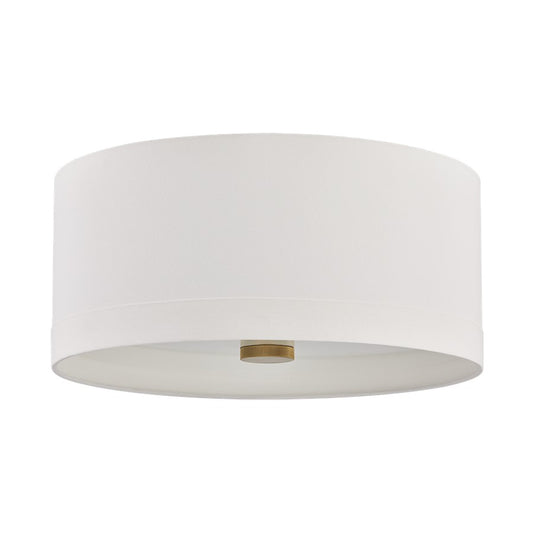 Hudson Valley Ashland 4Lt Flush Mount, Aged Brass/White Linen 1 - 8922-AGB